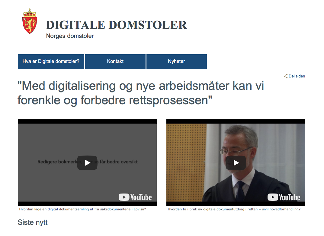 Domstoladministrasjonen Digitale domstoler